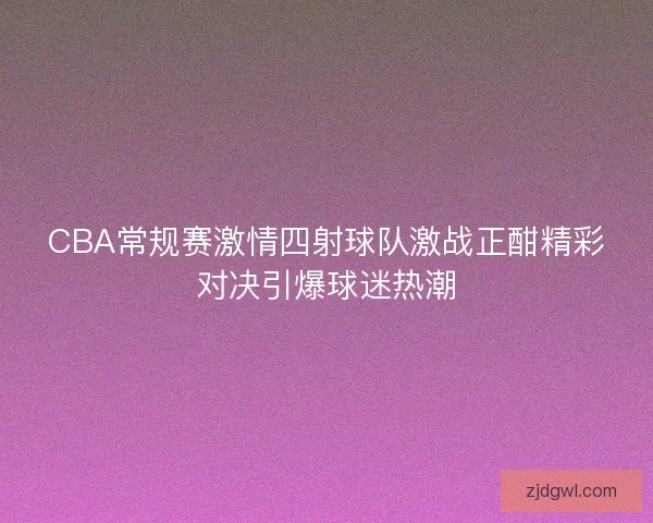 CBA常规赛激情四射球队激战正酣精彩对决引爆球迷热潮