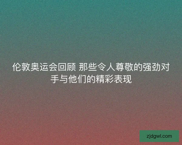 伦敦奥运会回顾 那些令人尊敬的强劲对手与他们的精彩表现